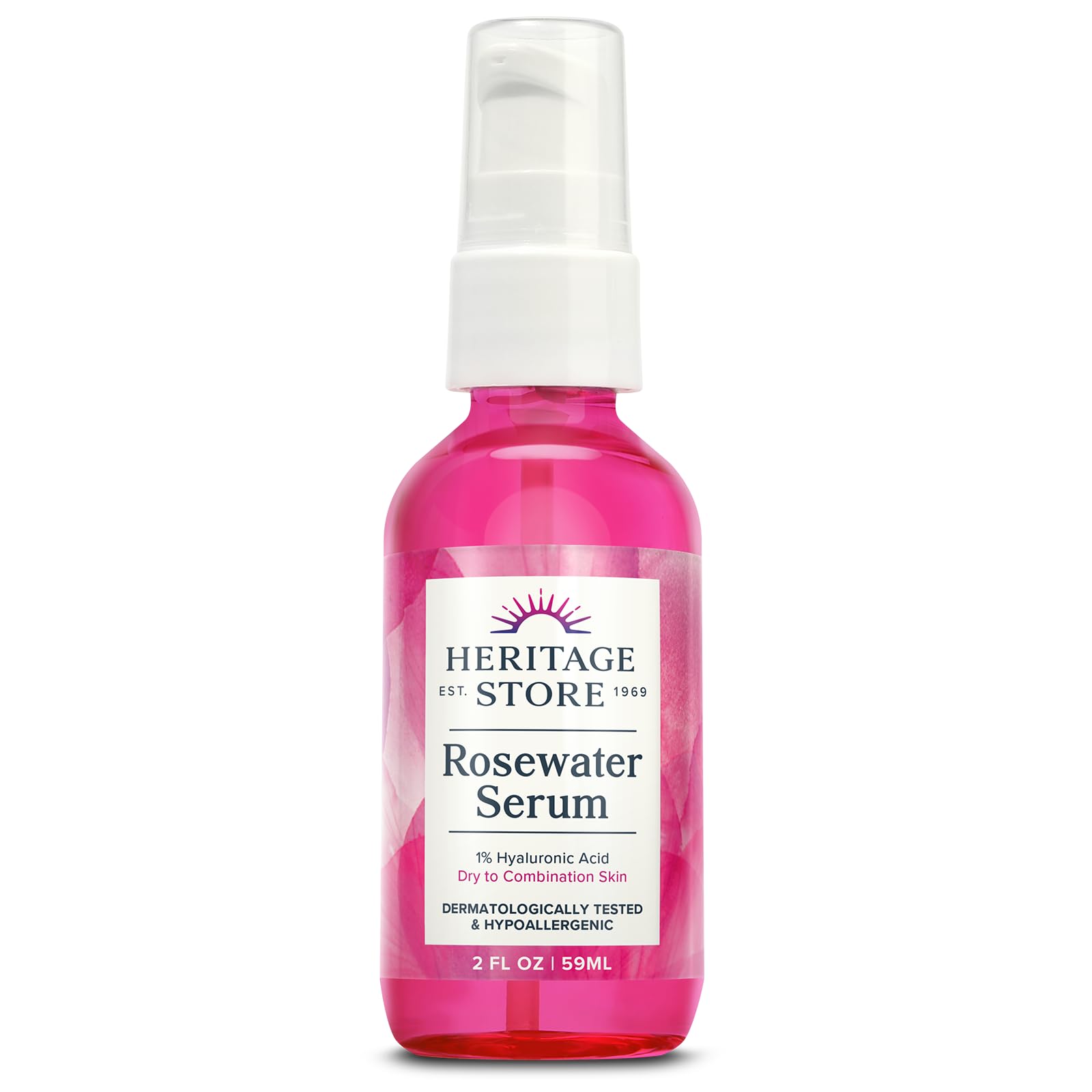 HERITAGE STORE Sérum agua de rosas, botella: hidratación suave para piel seca.