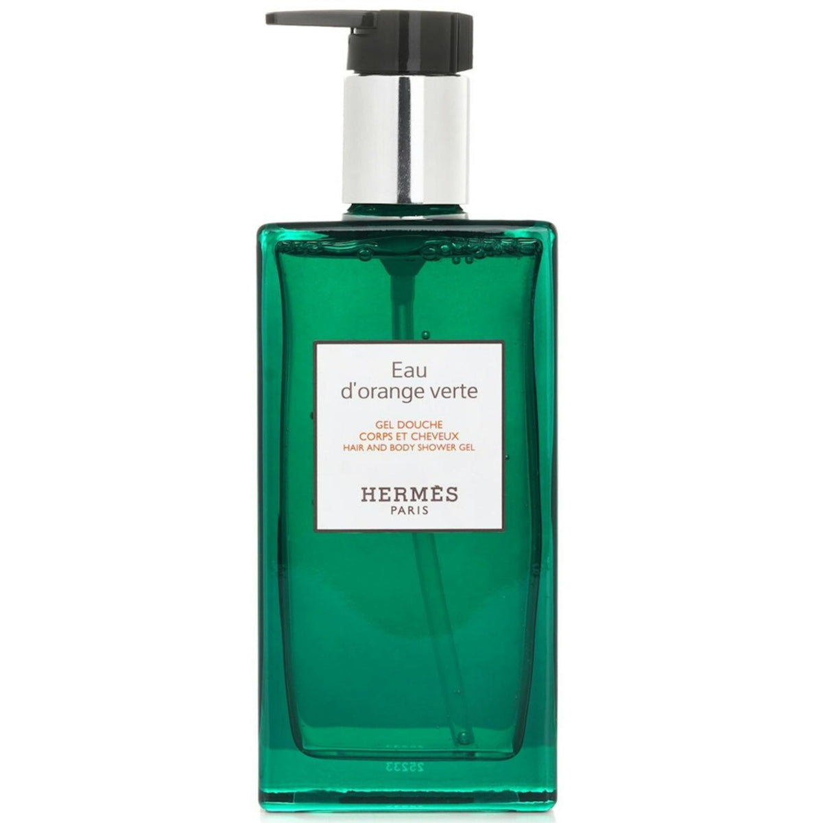 Hermès Eau d'Orange Verte: gel de ducha para cabello y cuerpo con espuma suave y fragancia elegante.