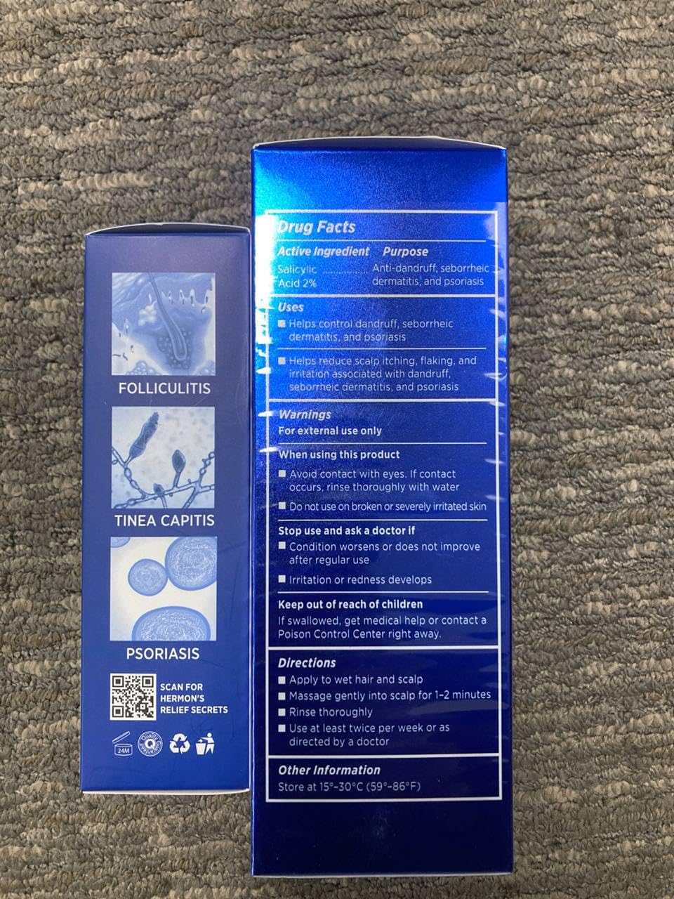 Hermon champú para foliculitis, envase práctico para uso diario