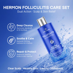 Hermon champú para foliculitis, espuma suave y sensación fresca al lavar