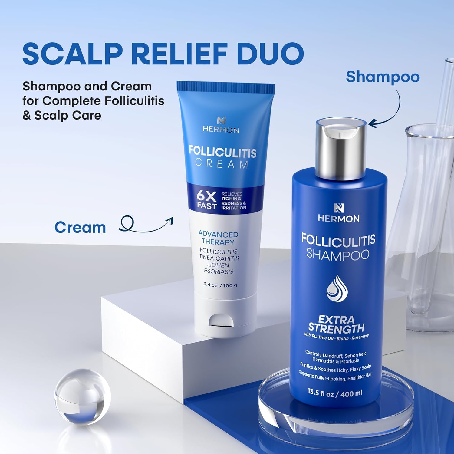 Hermon crema para foliculitis, textura ligera para extender fácilmente