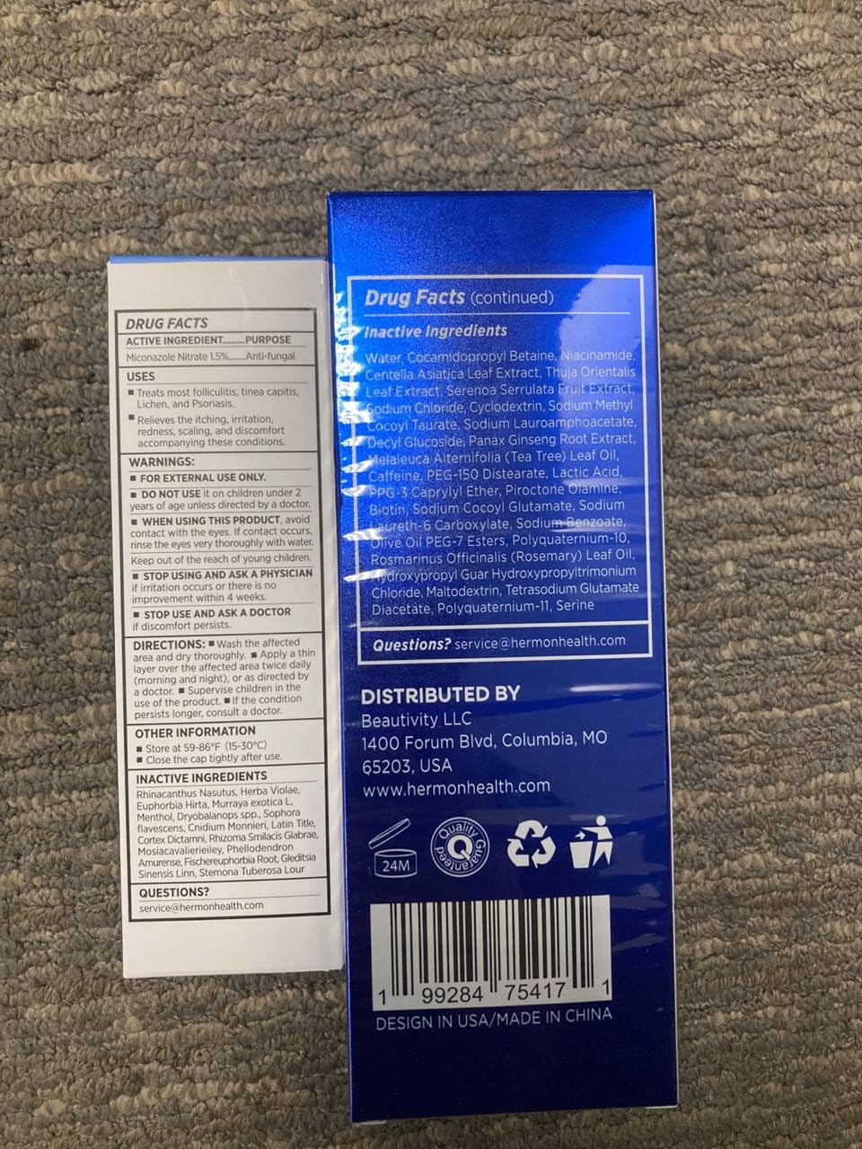 Hermon rutina cuidado foliculitis, combinación crema y champú