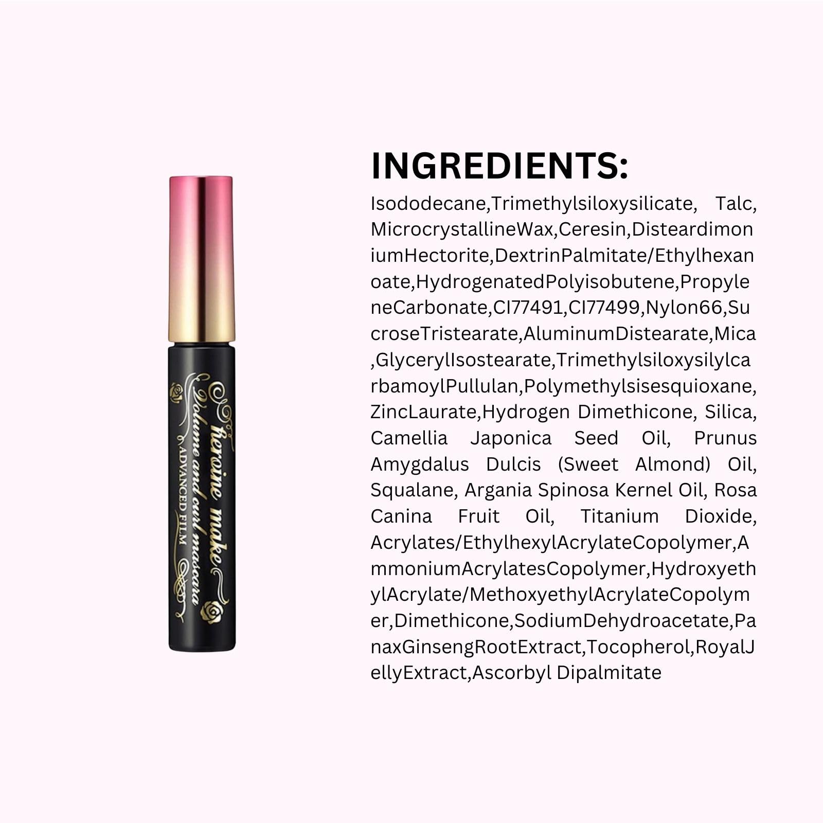 Aplicación diaria con Heroine Make Mascara para rizo y volumen sostenidos