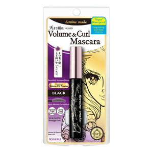 Heroine Make Mascara envase negro curvo para un volumen visible.