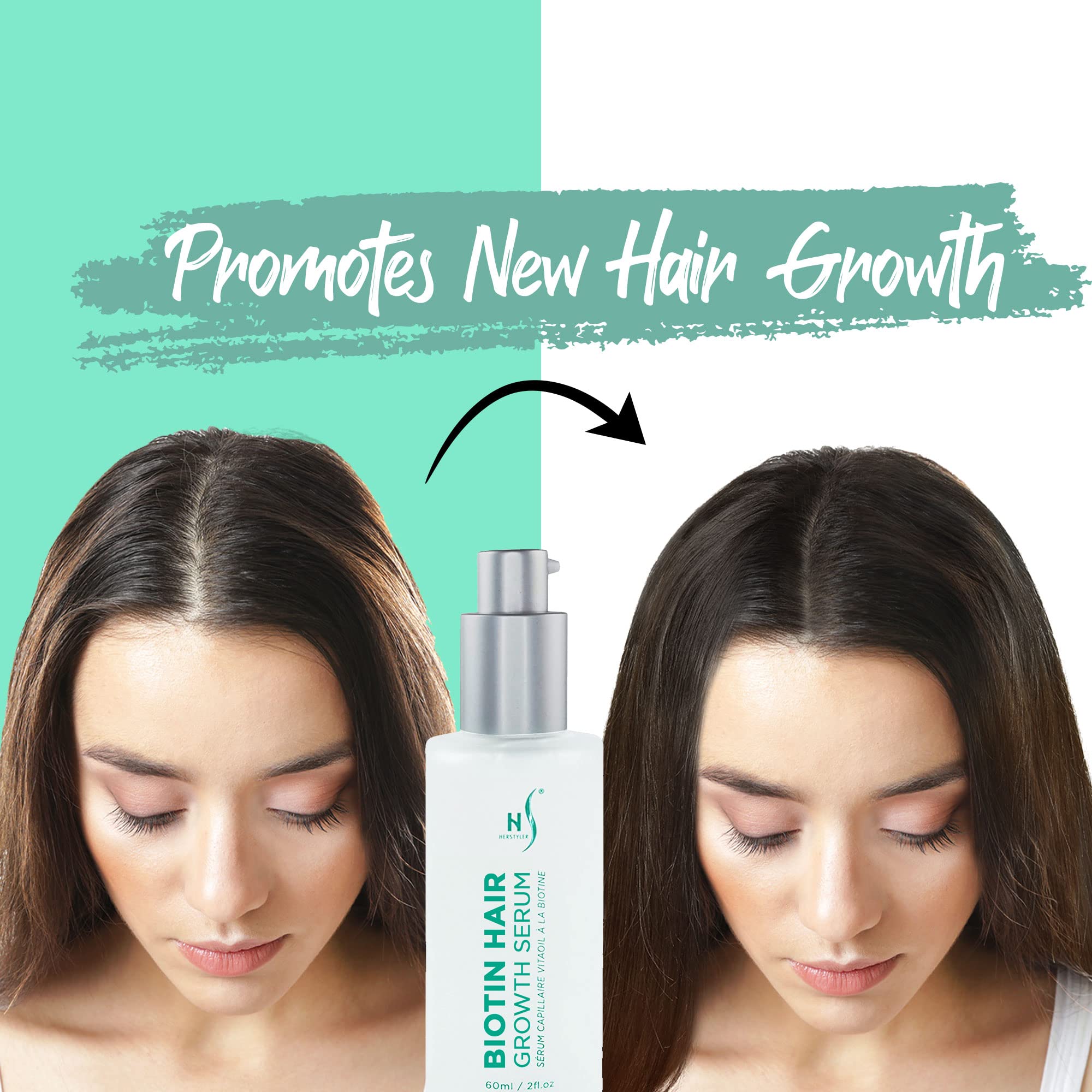 Herstyler Sérum de Biotina con dosificador: aplicación precisa sin goteos.