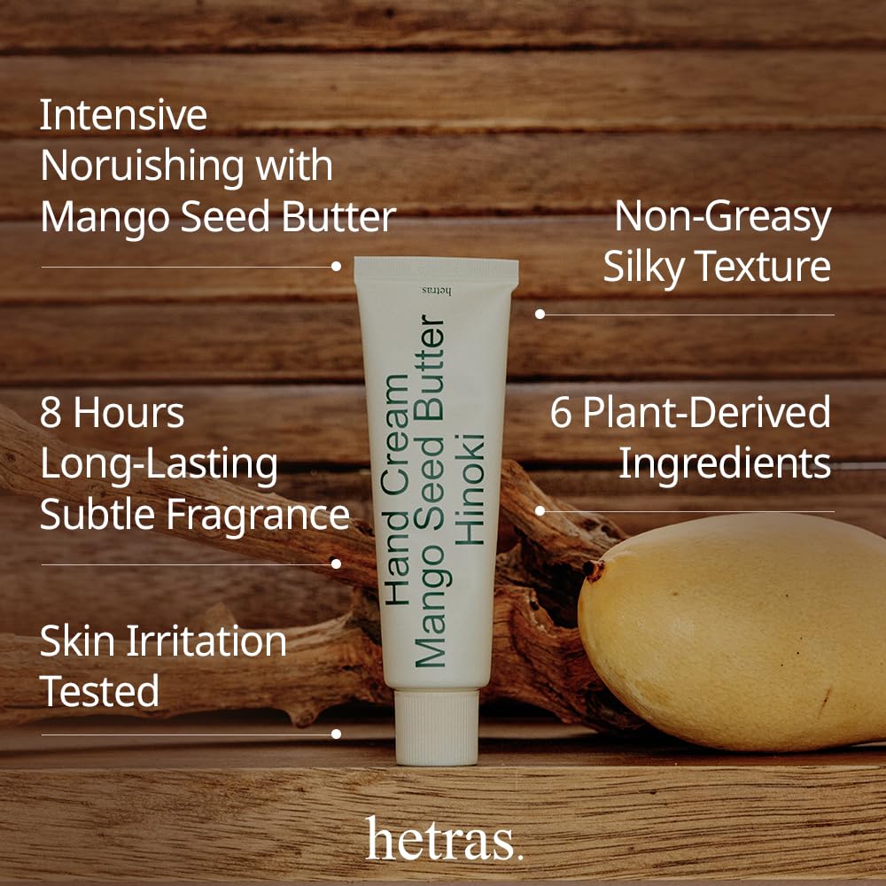 hetras crema de manos Hinoki, aroma sutil para uso diario