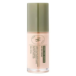 HEVEBLUE Derma Zinc Matcha MX Crema BB 3.0 Clara en envase, tono claro, acabado natural e hidratante.