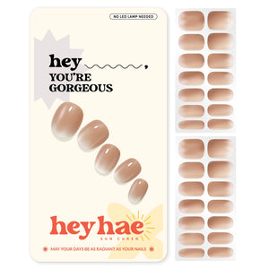 heyhae bandas uñas gel ombre nude, acabado suave y natural para uñas perfectas.