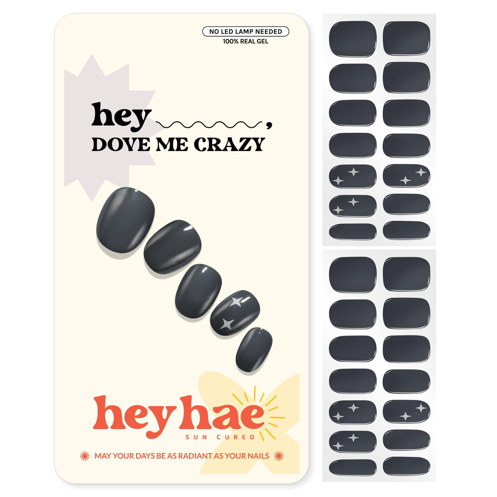 Heyhae tiras gel semicuradas gris paloma con estrellas, estilo nocturno y sofisticado.