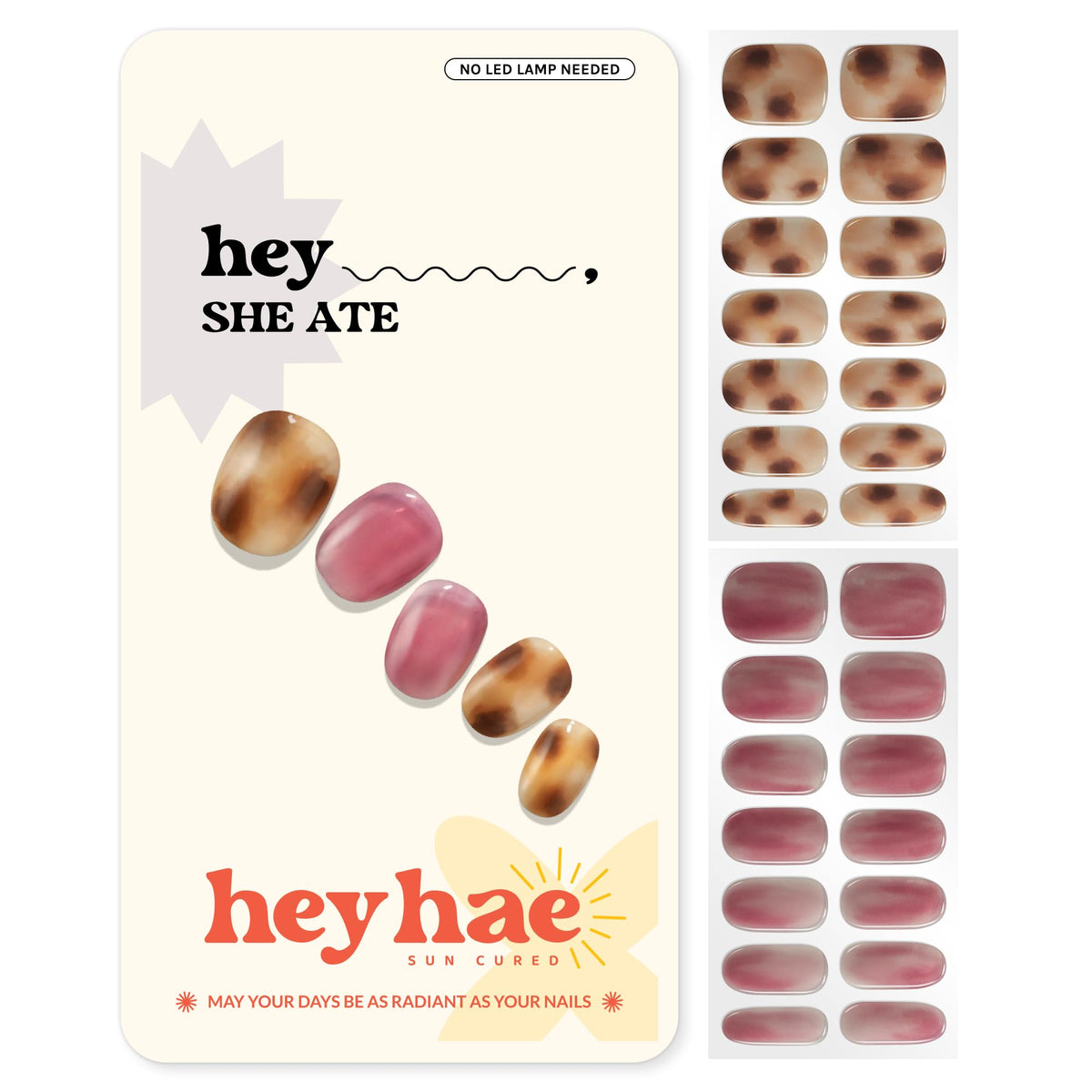 Heyhae pegatinas uñas gel semicurado verano, acabado elegante y rápido.