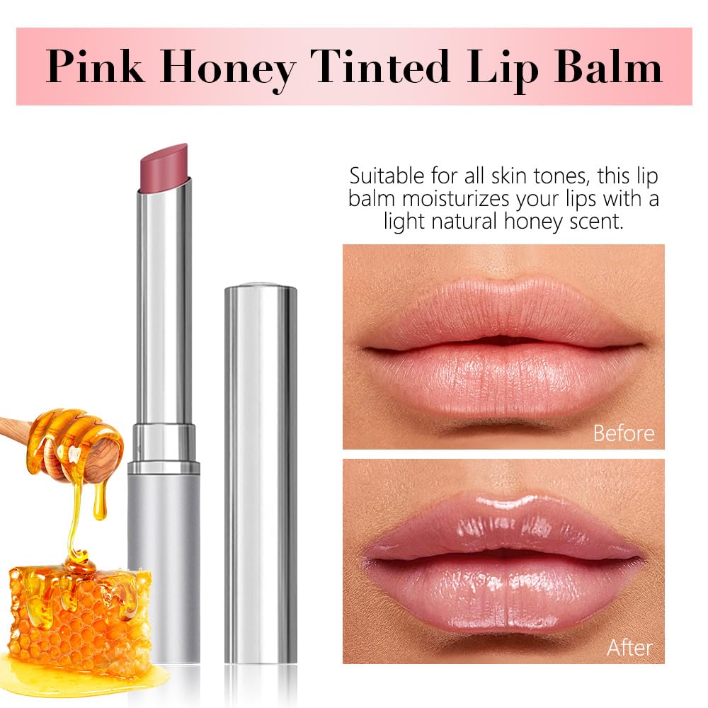 HHLTOH bálsamo teñido tono suave realza color natural de labios.