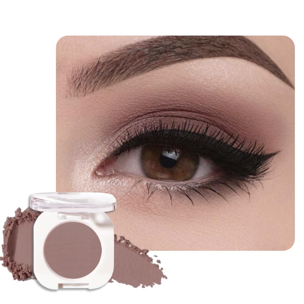 Sombra de ojos HHLTOH marrón taupe mate con empaque elegante.