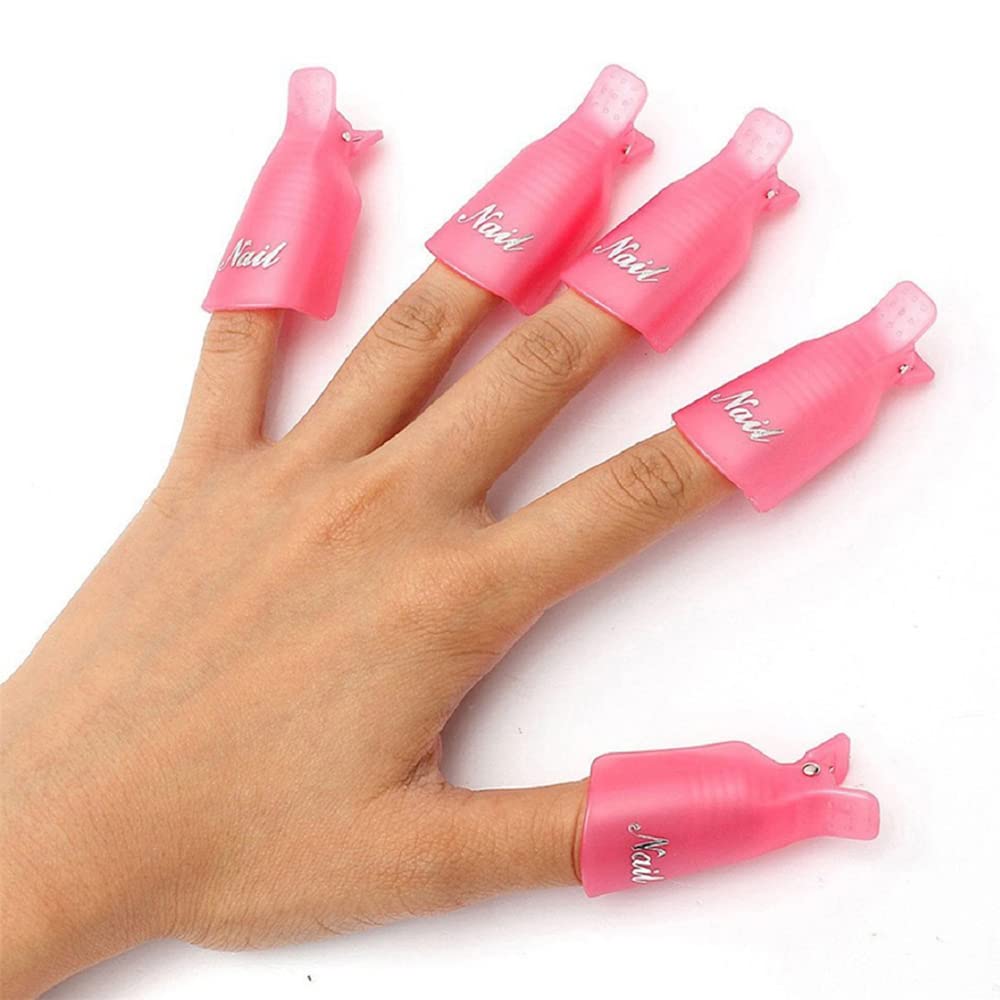 HiMo tapas clip rosa para remover esmalte y gel de uñas de forma cómoda
