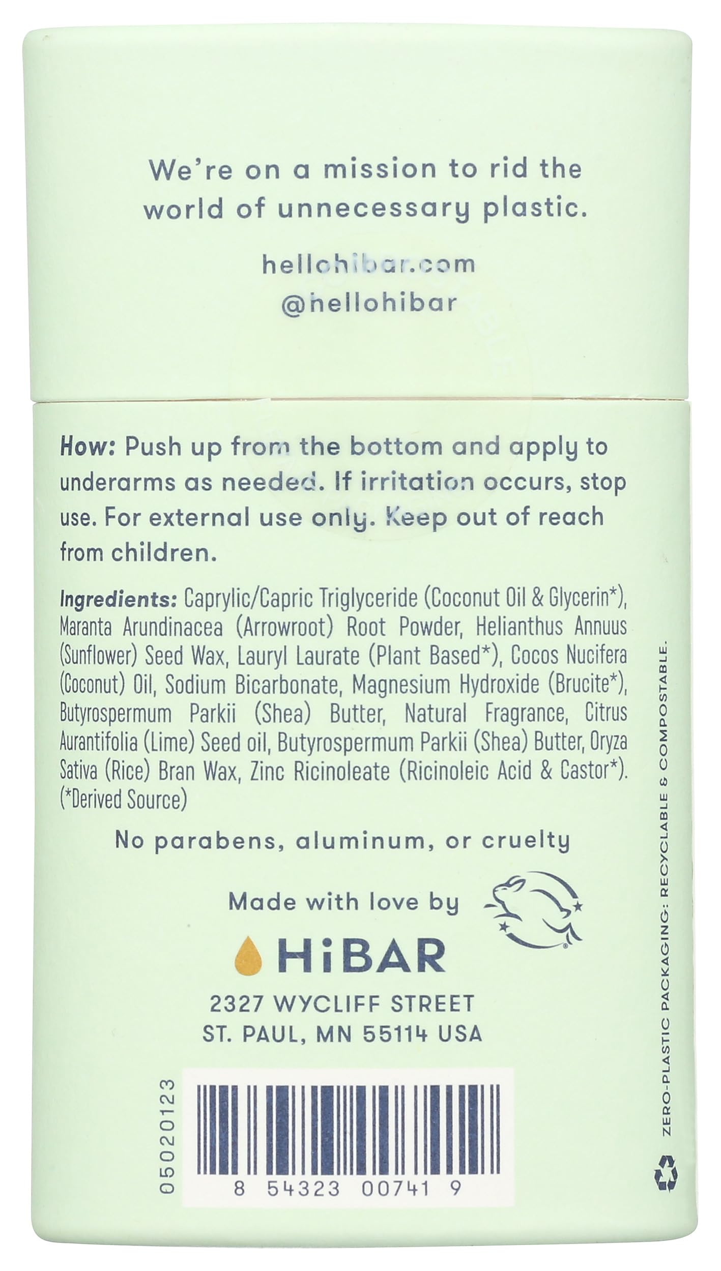 Aplicación suave de HiBAR Bergamota y Cedro para una sensación fresca.