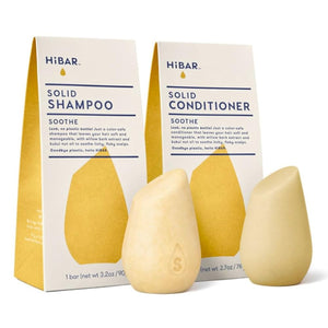 HIBAR Soothe champú barra mojado en la mano para limpieza suave del cuero cabelludo