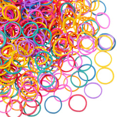 Gomas elásticas mini Hicarer en colores vivos para peinados creativos.