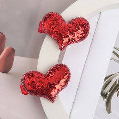 Clip HIFANMM para pelo con corazón rojo y lentejuelas brillantes.