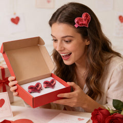 Clip HIFANMM, corazón rojo y lentejuelas con brillo.