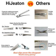 HiJeaton clips mordedor con resortes de calidad, apertura suave para fijar el cabello.