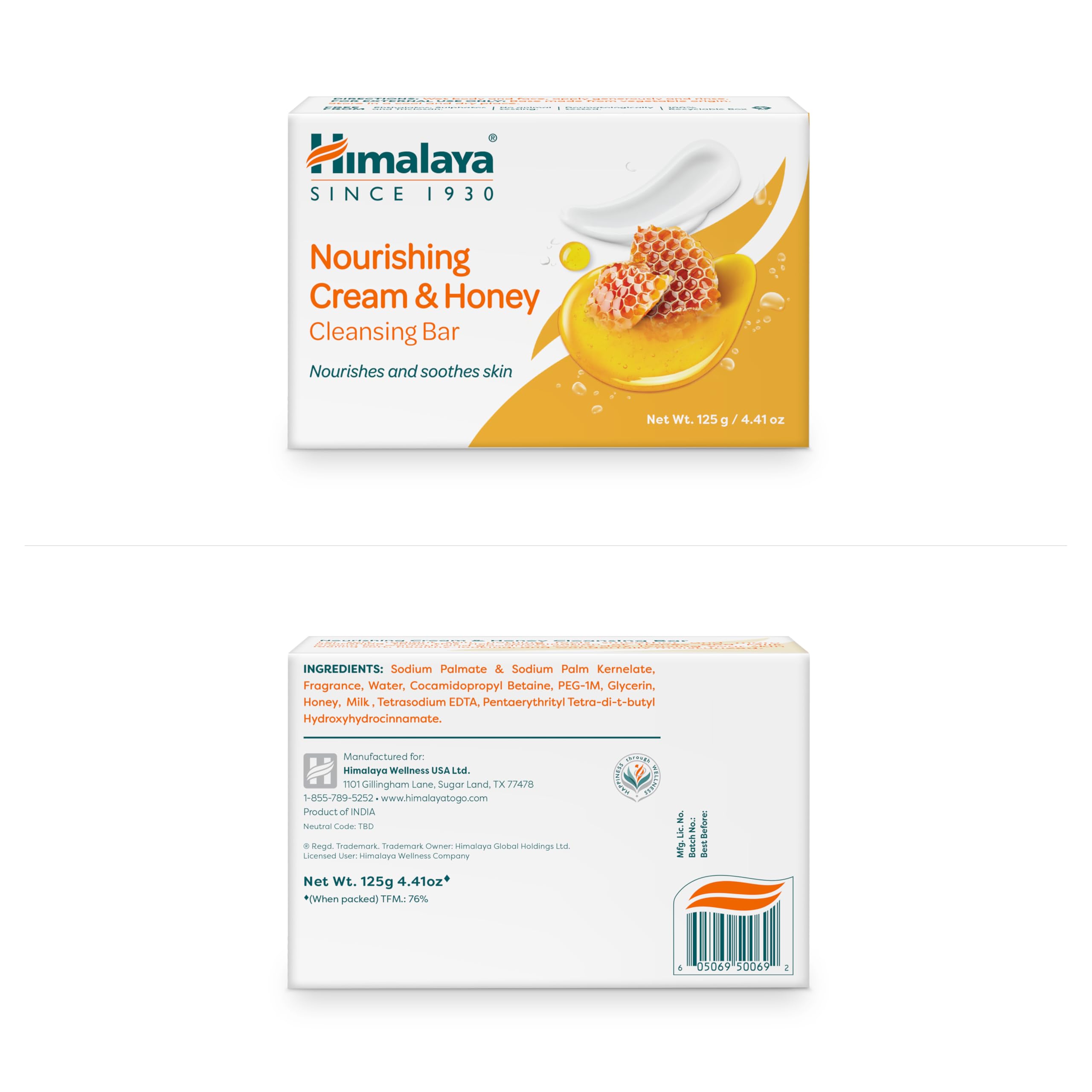 Barra Himalaya miel y leche para hidratación suave diaria