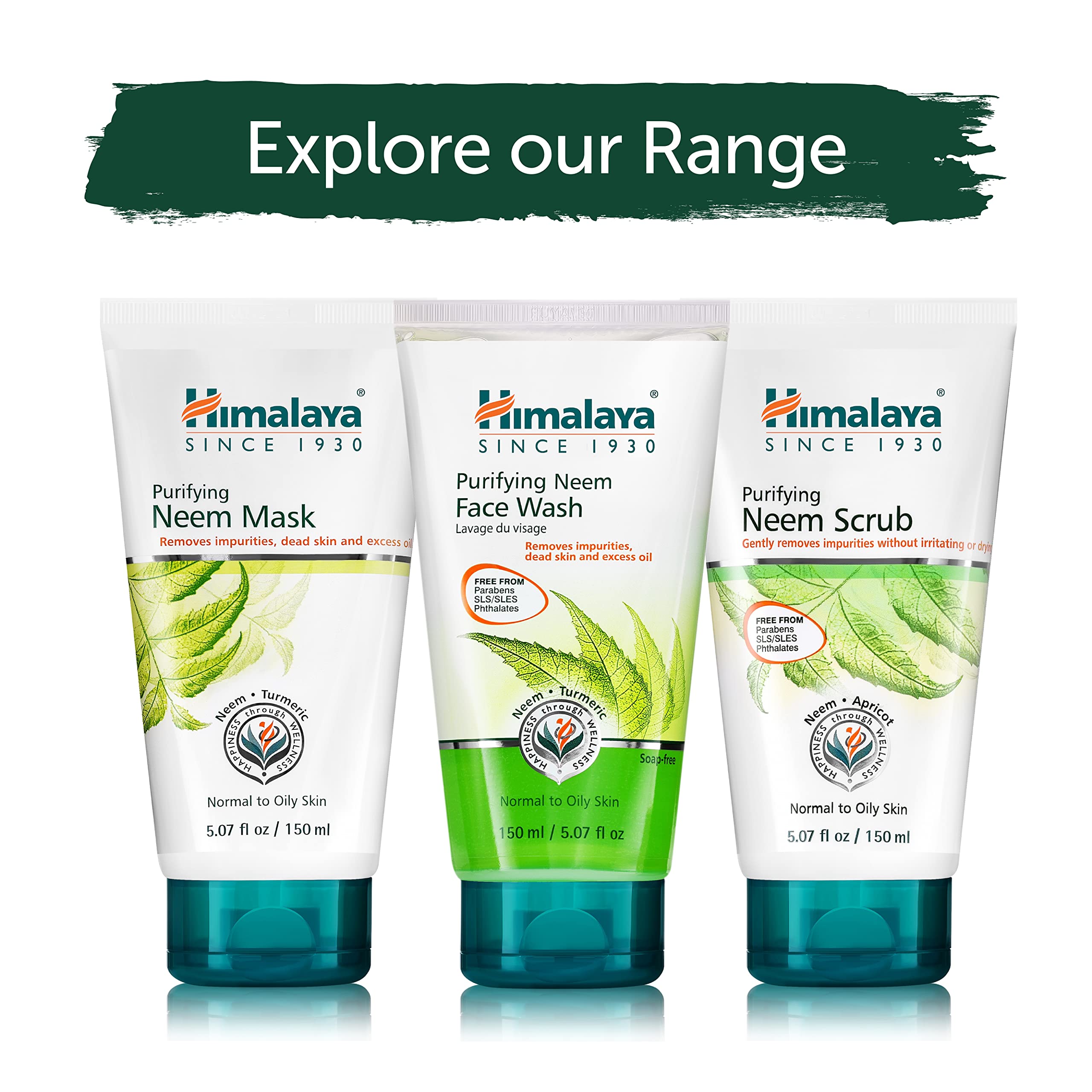Himalaya Purifying Neem Scrub, dermatológicamente probado para confianza en la piel.