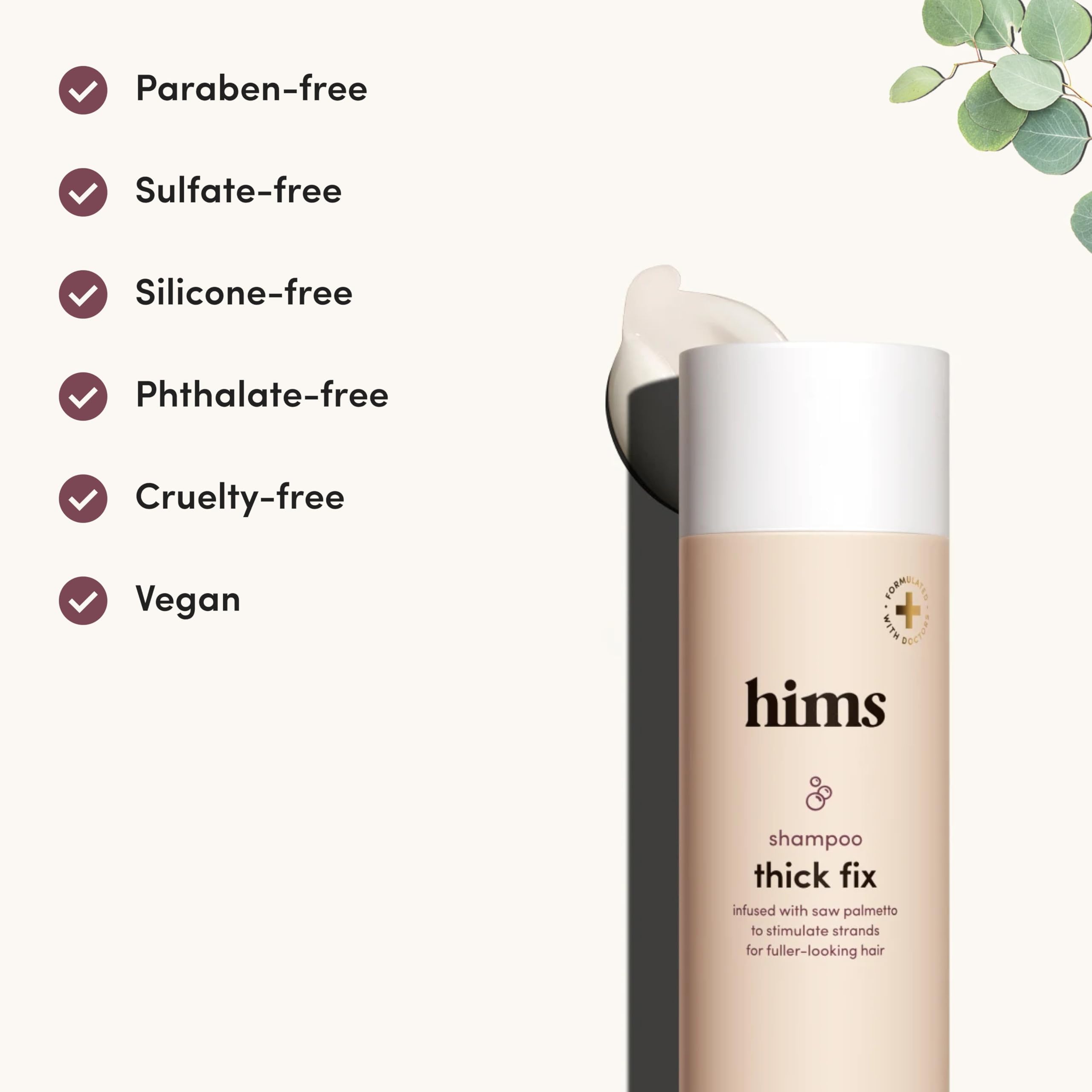 Shampoo on color-treated hair demonstrates safe, daily-use cleansing with Hims Thick Fix.