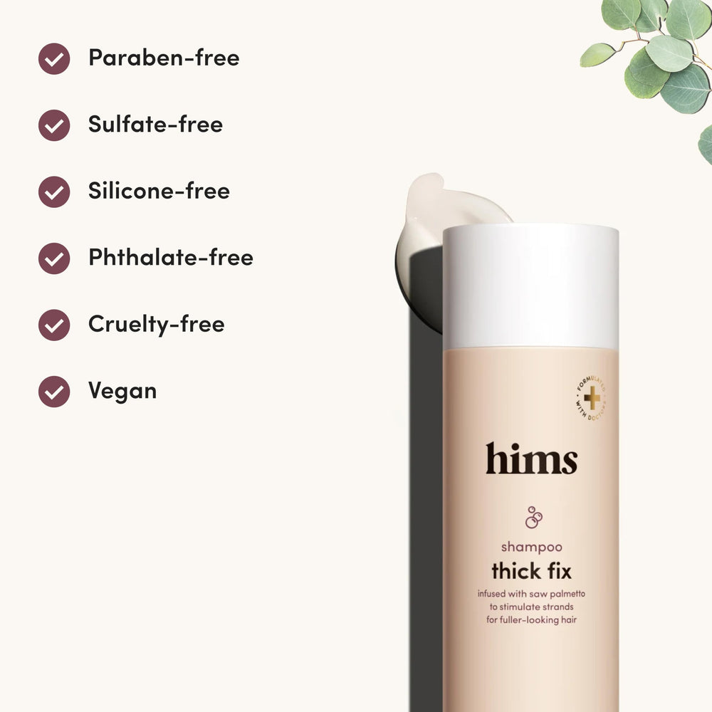 Shampoo on color-treated hair demonstrates safe, daily-use cleansing with Hims Thick Fix.