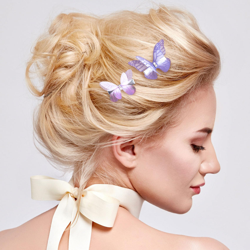 Pinzas HINZIC mariposa púrpura, ideales para festivales y fiestas.