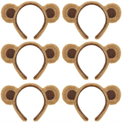 Diadema Hipihom orejas oso marrón de peluche para fiestas y sesiones de fotos.