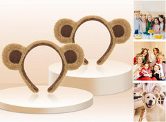 Diadema suave Hipihom con orejas de oso, ideal para fotografía creativa.