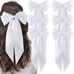hisial lazo grande para cabello blanco con clip, ideal para peinados diarios