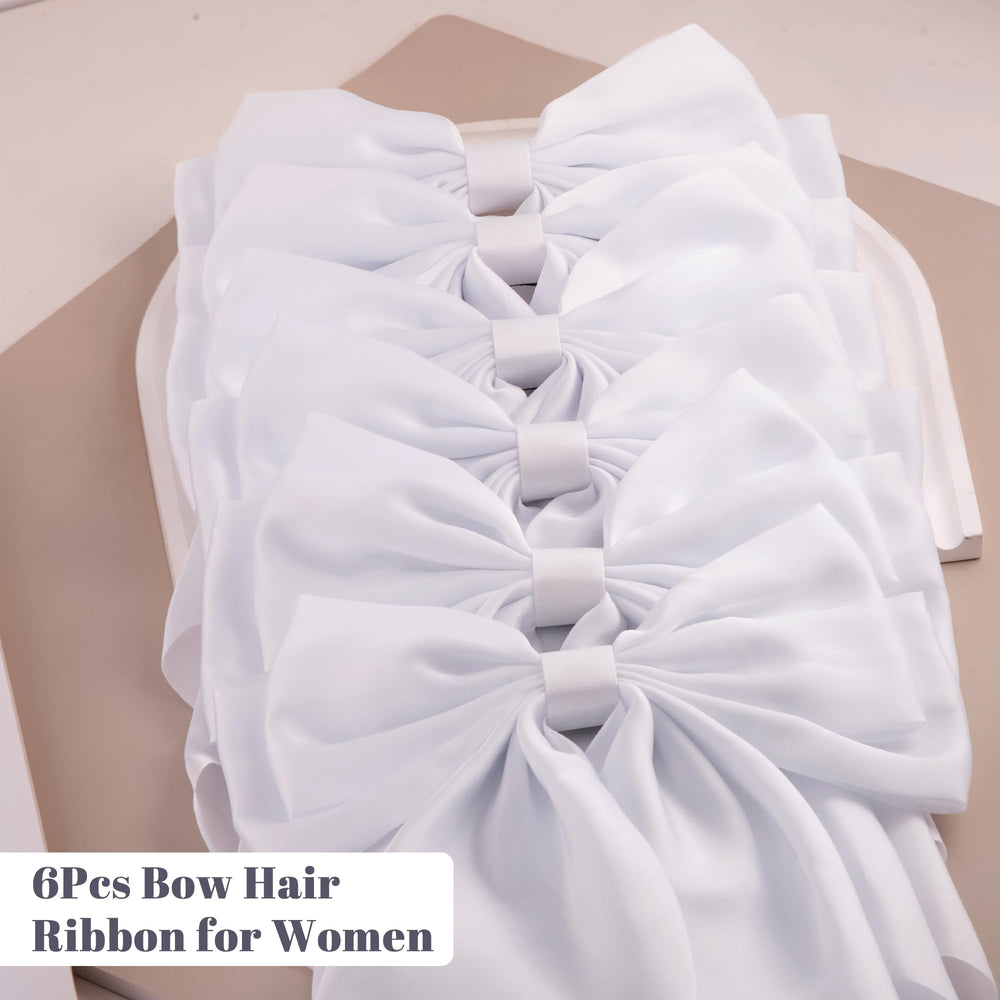 hisial set de 6 lazos grandes blancos, estilo versátil diario