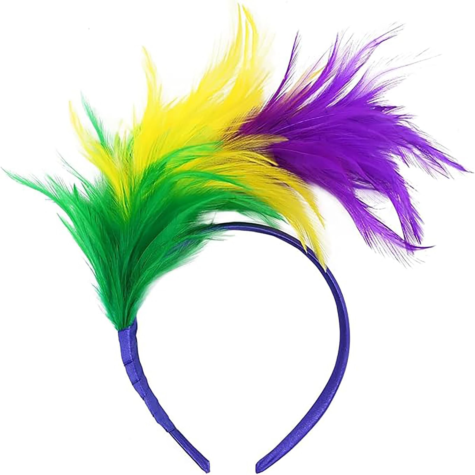 Hiwind diadema plumas Mardi Gras, ideal para fiestas y bodas