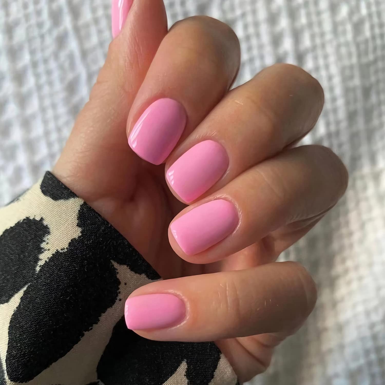 Uñas pegables HJKDSFD rosa brillante para un look rápido