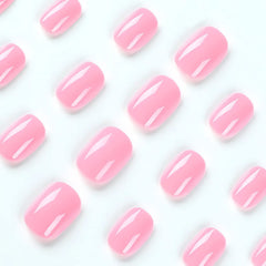 Uñas HJKDSFD rosas con brillo para estilo diario