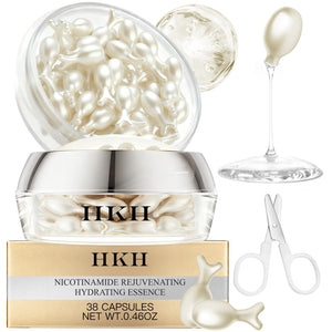 HKH Niacinamida Serum cápsulas: bote práctico para uso diario en rostro.