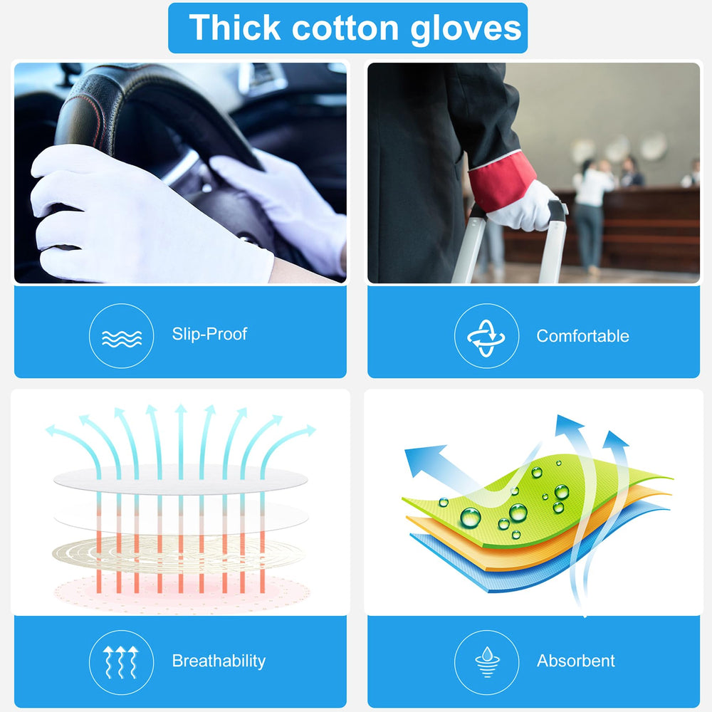 HMNYSOL guantes blancos, reducen huellas y ofrecen aspecto pulido en servicio.
