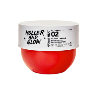 Holler & Glow Hawaii Heat Vanilla crema corporal suave para piel seca, hidratación diaria.