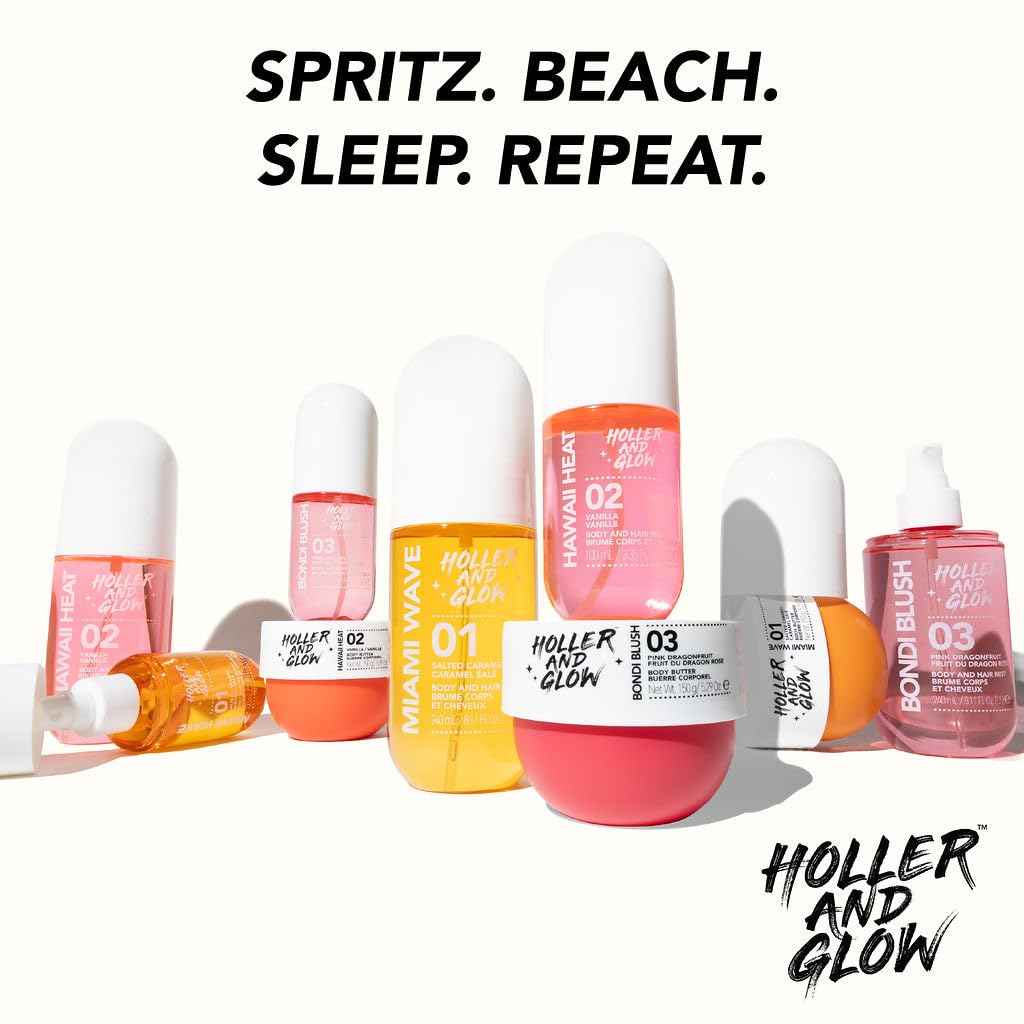 Aroma de Holler y Glow Miami Wave: caramelo salado, vainilla y coco.