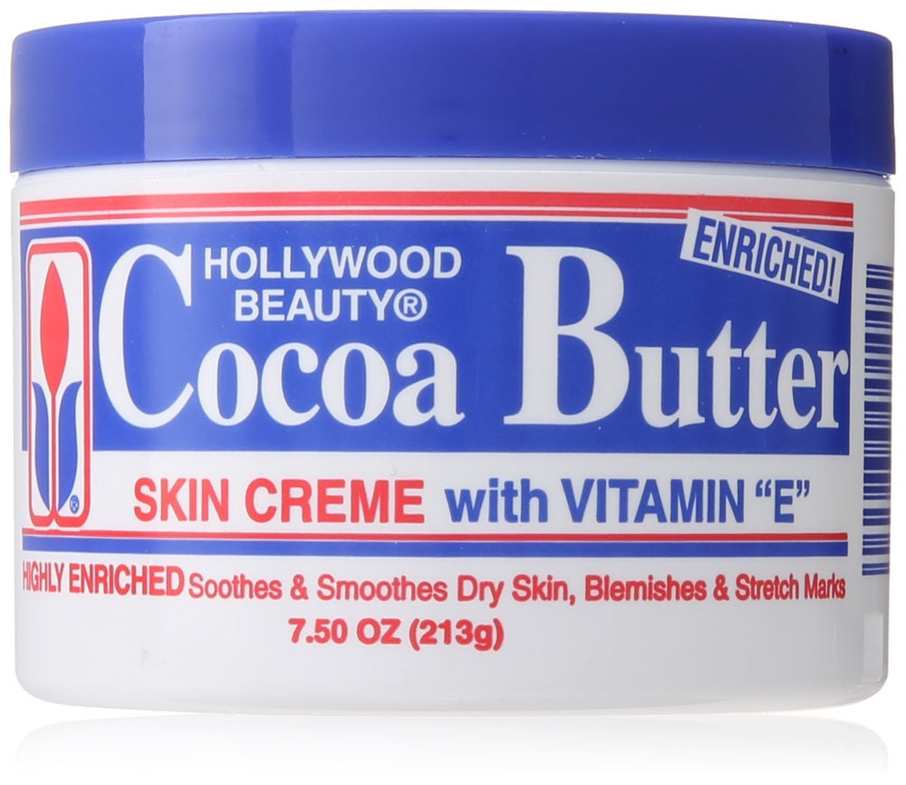 Hollywood Beauty crema manteca de cacao envase de 7.5 onzas para hidratación diaria