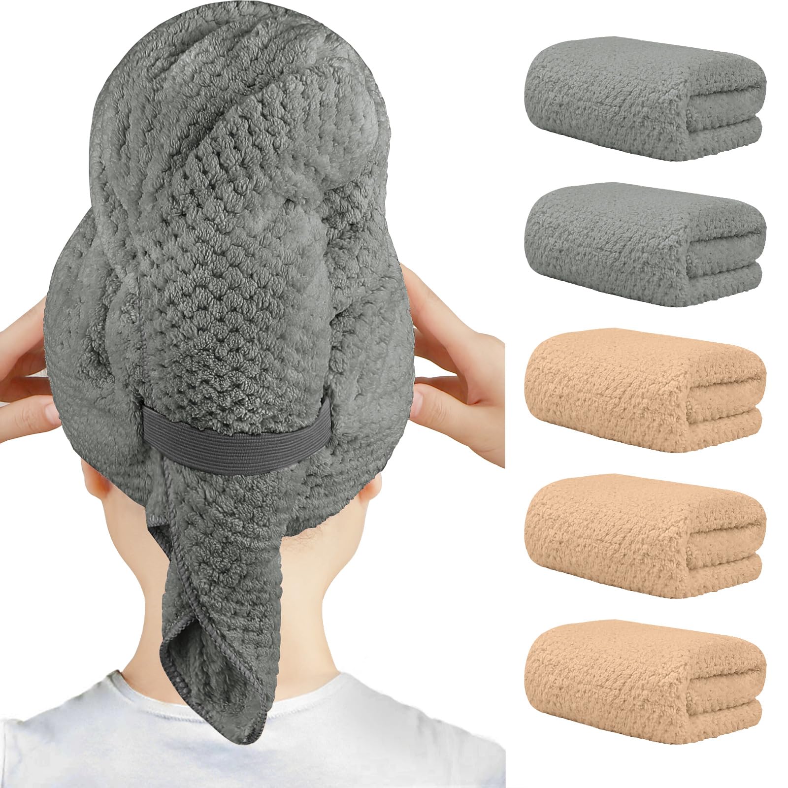 Toalla HOMEXCEL de microfibra 40x20, absorción rápida para el cabello.