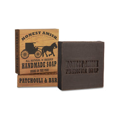 Honest Amish jabón pachulí, textura exfoliante para la piel.