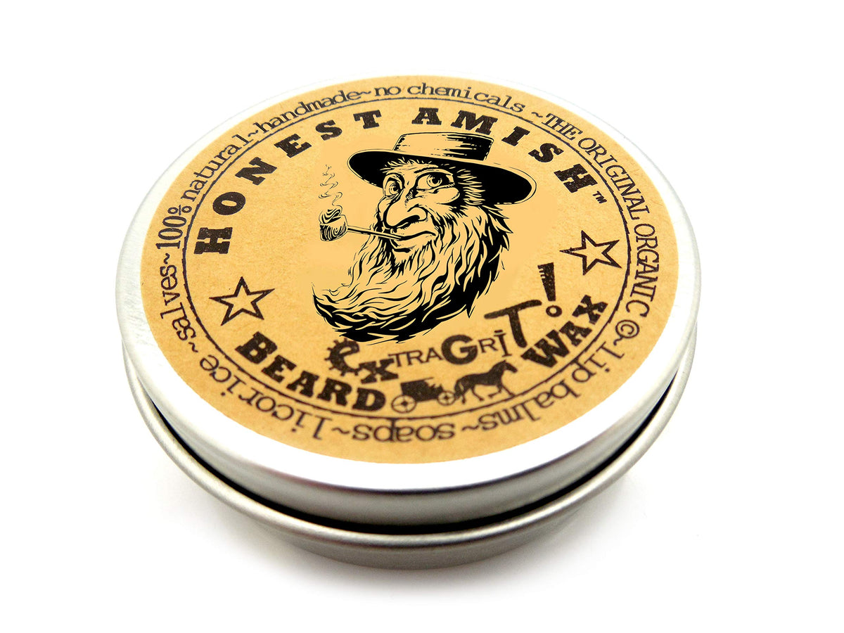 Honest Amish Extra Grit cera para barba en tarro para definición suave