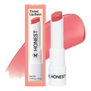 Honest Beauty Bálsamo labial melon: empaque elegante y hidratación suave para labios.