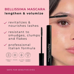 Bellissima Mascara aplicador preciso para definición suave sin grumos.