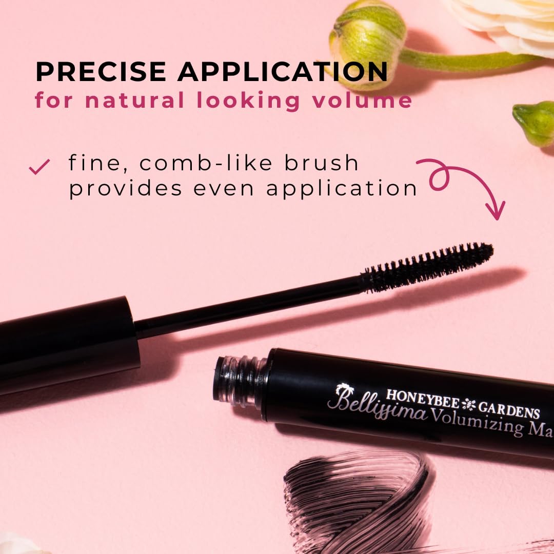 Bellissima Mascara volumen sin grumos para pestañas largas y flexibles durante el día.