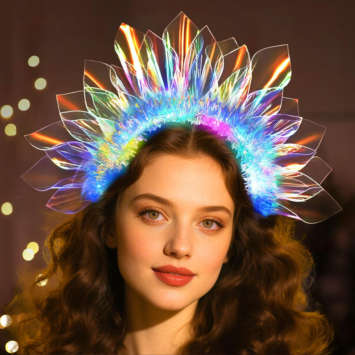 Diadema LED de HONLYNE con luz encendida para destacar en fiestas