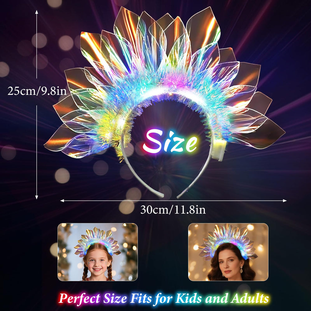 Diadema LED HONLYNE con 3 modos de iluminación para eventos