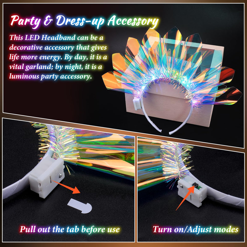 Diadema LED HONLYNE multicolor para conciertos nocturnos
