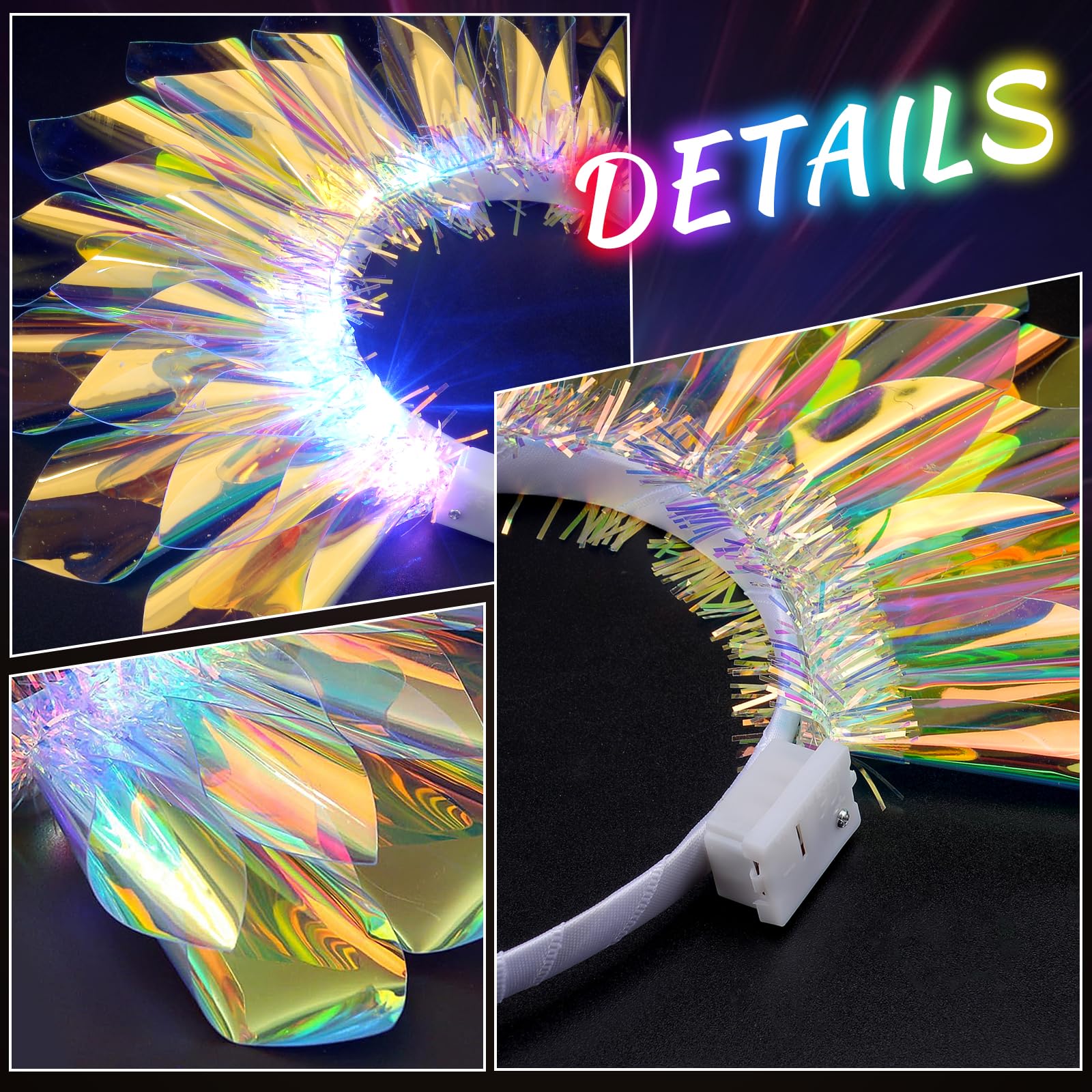 Diadema LED HONLYNE con diseño elegante para looks nocturnos